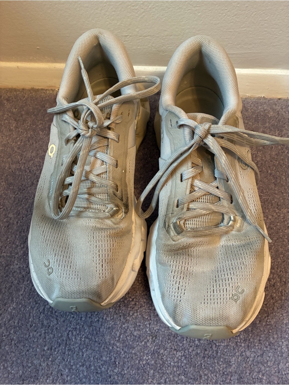 On Cloud Women's Lace-Up Sneakers in Light Gray